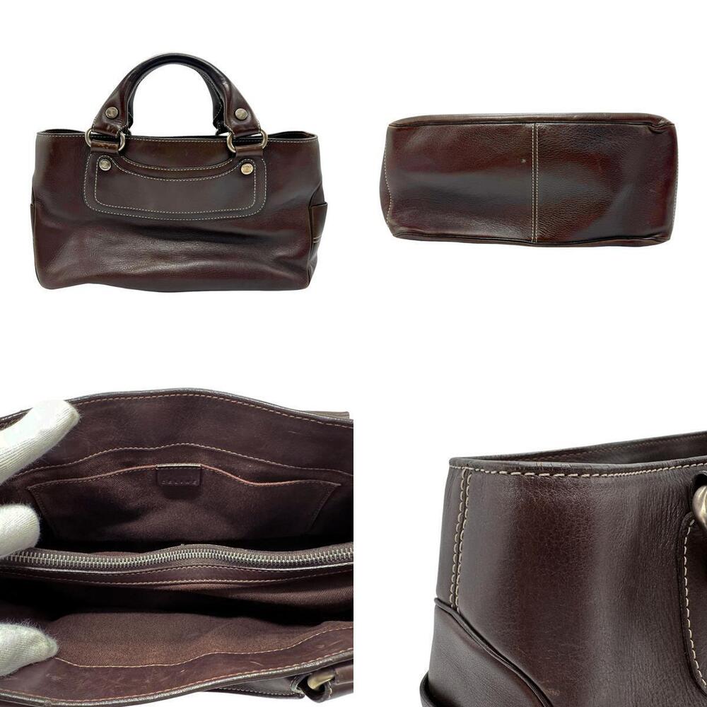 Celine Dark Boogie Silver Leather Bag Brown Black - Picture 3 of 4